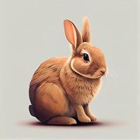 illustration of cute baby portraits of beautiful lovely pets. rabbit. Beautiful picture of adorable pets. cartoon concept photo