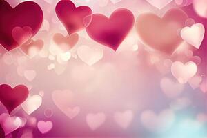 abstract background with heart shape texture for valentines and Christmas. pink background with bokeh and light. photo