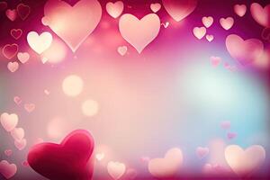 abstract background with heart shape texture for valentines and Christmas. pink background with bokeh and light. photo