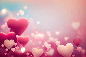 abstract background with heart shape texture for valentines and Christmas. pink background with bokeh and light. photo