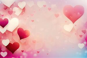 abstract background with heart shape texture for valentines and Christmas. pink background with bokeh and light. photo