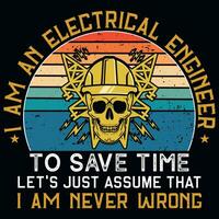 Electrician graphics tshirt design vector