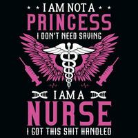 Nurse tshirt design vector