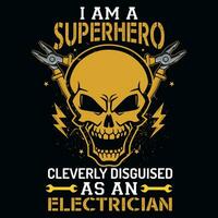 electricista camiseta diseño vector