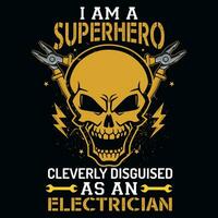 Electrician tshirt design vector