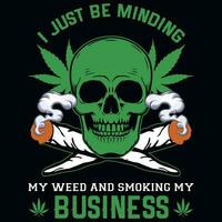 Smock weed graphics tshirt design vector