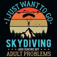 Skydiving graphics tshirt design vector