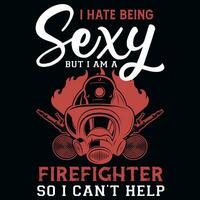 Firefighter tshirt design vector