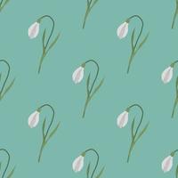 Seamless pattern with spring flowers and snowdrops vector
