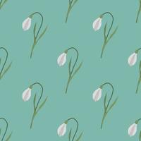 Seamless pattern with spring flowers and snowdrops vector