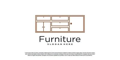 furniture logo design template wuth creative concept premium vector