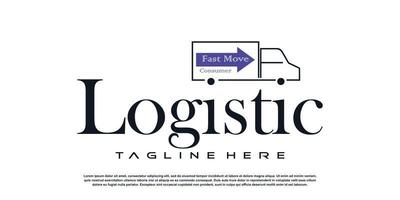 logistic logo design vector with creative concept premium vector