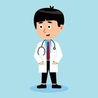 Little doctor cute health care carton illustration vector