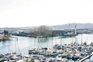 Tacoma, Washington, USA. March 2022. Yachts at Puget Sound photo