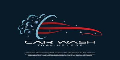 car wash logo design template with creative concept premium vector