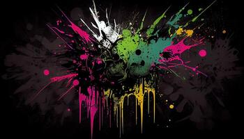 colorful background design. illustration vector design. Colorful paint splatters. abstract splatter color background.. photo