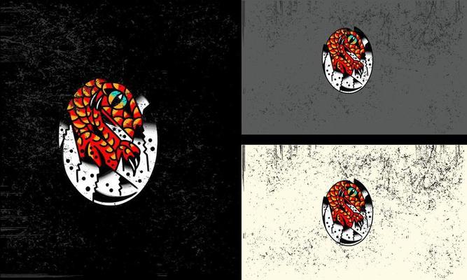 dino with red flames vector illustration mascot design