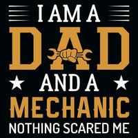 Mechanic dad typography tshirt design vector