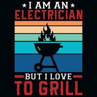 Electrician vintages tshirt design vector