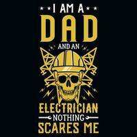 Electrician tshirt design vector