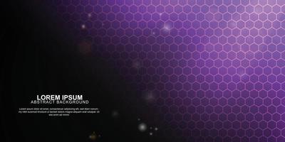 Purple gradient hexagonal technology background. vector