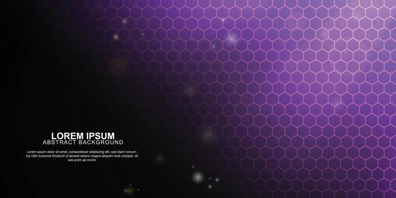 Purple gradient hexagonal technology background.