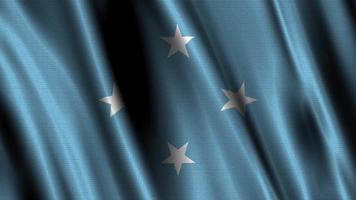 bandera de federado estados de micronesia, con un ondulado efecto debido a el viento. video