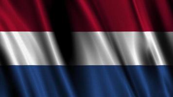 Flag of Netherlands, with a wavy effect due to the wind. video