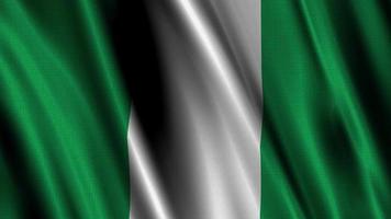 Flag of Nigeria, with a wavy effect due to the wind. video