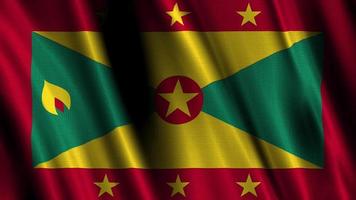 vlag van grenada, met een golvend effect ten gevolge naar de wind. video