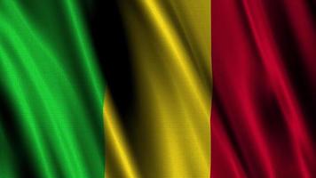 Flag of Mali, with a wavy effect due to the wind. video