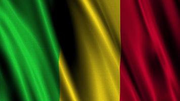 Flag of Mali, with a wavy effect due to the wind. video