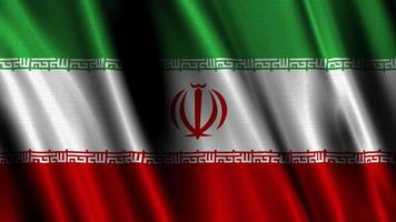 Flag of The Islamic Republic of Iran, with a wavy effect due to the wind. video