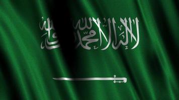 bandeira do a reino do saudita Arábia, com uma ondulado efeito vencimento para a vento. video