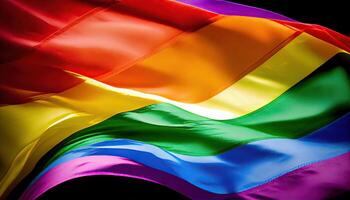 Rainbow flag. illustration. Waving colorful Rainbow flag. Detail of the rainbow flag. photo