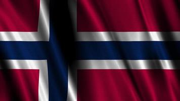 drapeau de Norvège, avec une ondulé effet dû à le vent. video