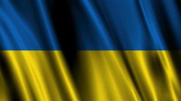 drapeau de Ukraine, avec une ondulé effet dû à le vent. video