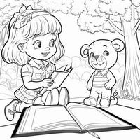 kids coloring page cartoon coloring page illustration vector. For kids coloring book AI Generative photo