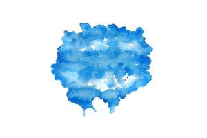 Indigo Blue Watercolor hand painting and splash abstract texture on white paper Background. photo