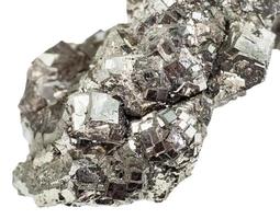 marcasite white iron pyrite close up isolated photo