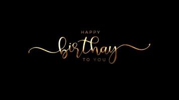 Happy Birthday Text Greeting Animation with Bouncy Letter Gold texture video
