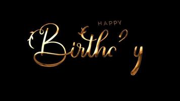 Happy Birthday Text Animation with Lettering Style and Gold Texture video