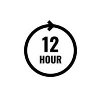 Hour Clock Count Simple Vector Icon