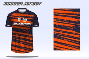 Soccer jersey sport t-shirt design mockup for football club vector