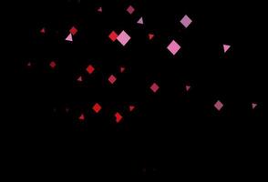 Dark blue, red vector background with triangles, circles, cubes.