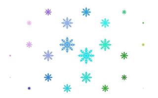 Light Multicolor, Rainbow vector cover with beautiful snowflakes.