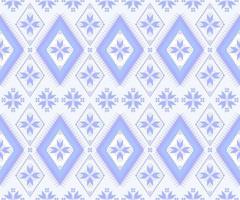 Ethnic folk geometric seamless pattern in blue tone in vector illustration design for fabric, mat, carpet, scarf, wrapping paper, tile and more