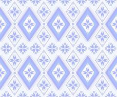 Ethnic folk geometric seamless pattern in blue tone in vector illustration design for fabric, mat, carpet, scarf, wrapping paper, tile and more