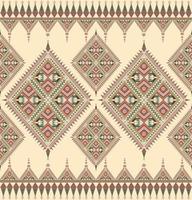 Ethnic folk geometric seamless pattern in vintage brown tone in vector illustration design for fabric, mat, carpet, scarf, wrapping paper, tile and more
