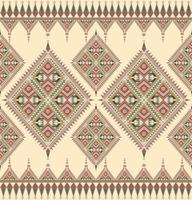 Ethnic folk geometric seamless pattern in vintage brown tone in vector illustration design for fabric, mat, carpet, scarf, wrapping paper, tile and more